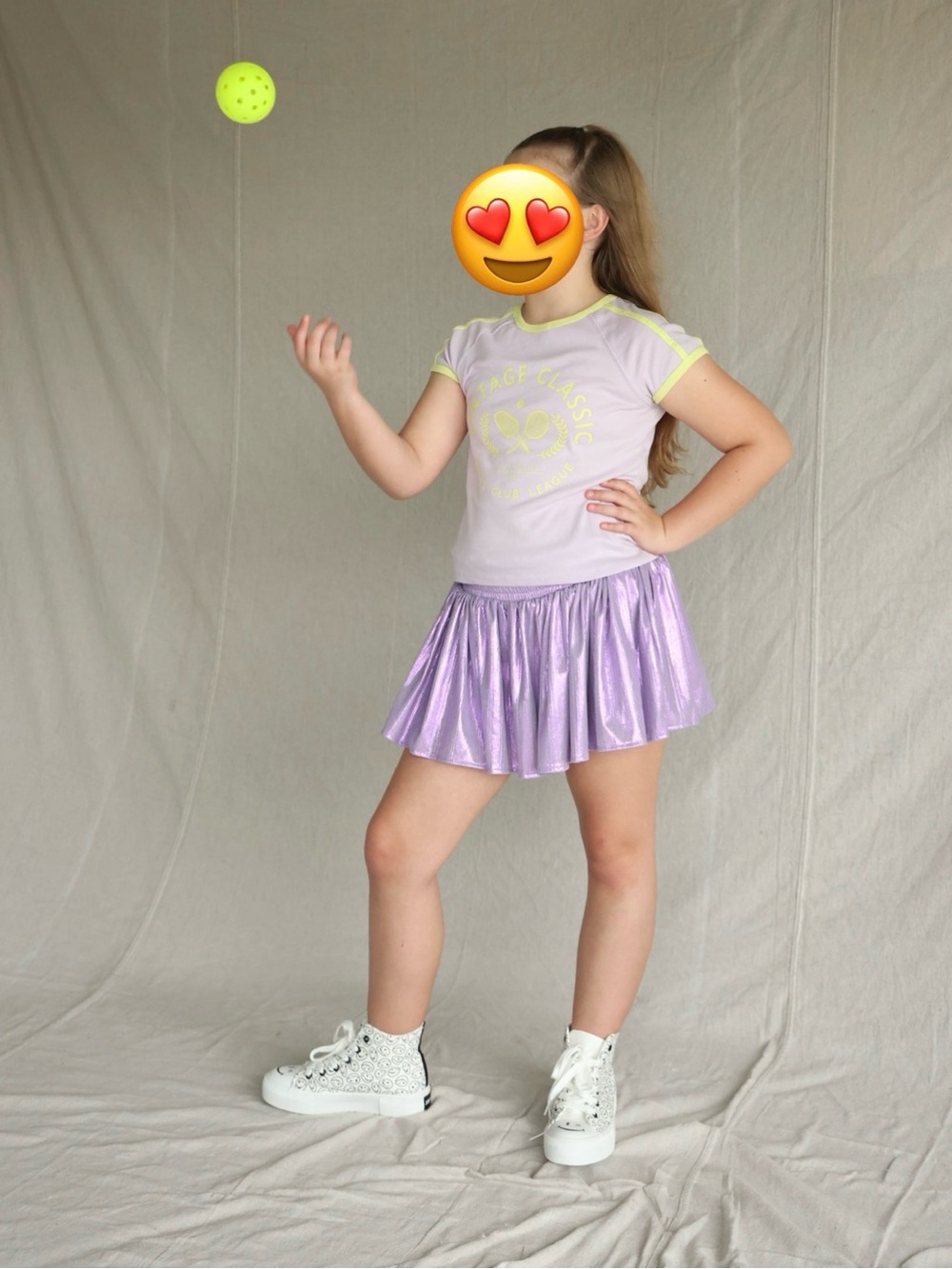 Tweenstyle Shimmery Lavender Dance Skort